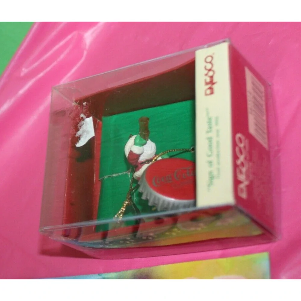 Enesco Coca Cola Sign Of Good Taste Vintage Holiday Christmas Ornament 1992